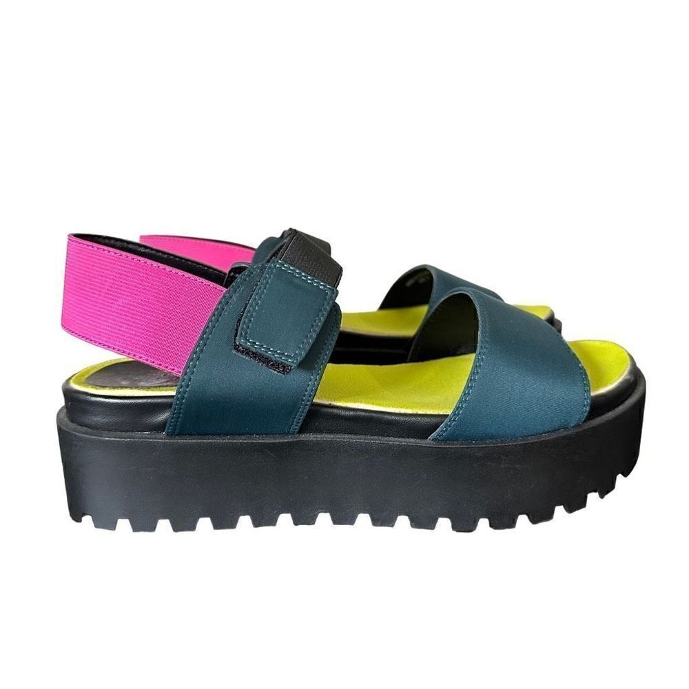 Urban Outfitters Colorful Elastic Platform Sandles Shoes US Size 6 - Picture 2 of 7